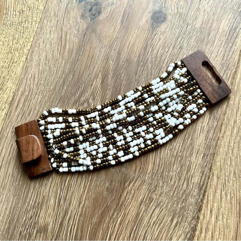 Multi-strand Wood & Bead Bracelet